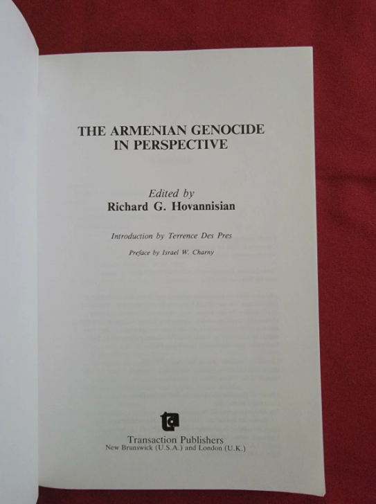 The ARMENIAN Genocide In Perspective. Edited By Richard G. Hovannisian. 4th 1991