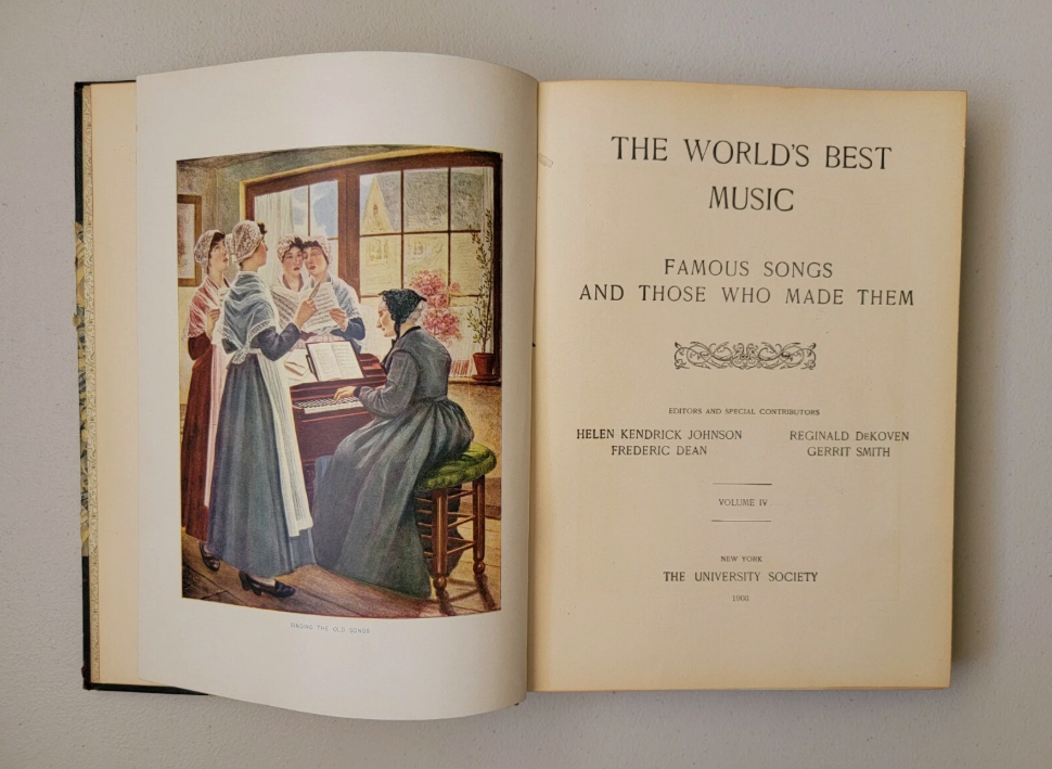 The World's Best Music Book Vol. 4 New York,  The University Society 1903