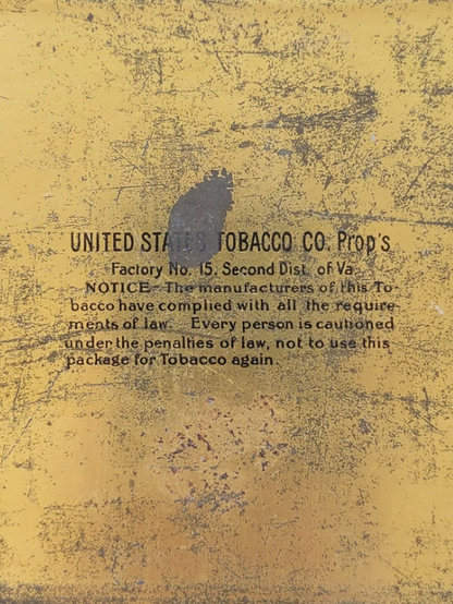 Antique EPICURE Smoking Tobacco Tin Can US Tobacco Co. Hinged Box 4.5"