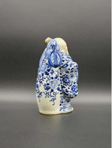 Vintage Japanese  Kutani  Hotei Buddha Figurine 6.5" Tall Japanese Art