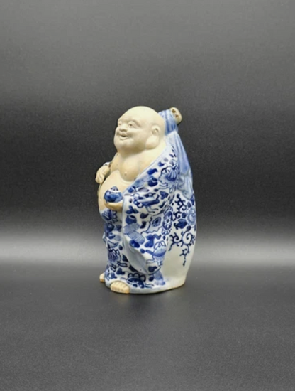 Vintage Japanese  Kutani  Hotei Buddha Figurine 6.5" Tall Japanese Art